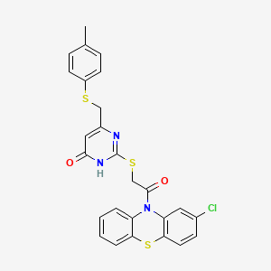 1-(2-chloro-10H-phenothiazin-10-yl)-2-[(4-hydroxy-6-{[(4-methylphenyl)sulfanyl]methyl}pyrimidin-2-yl)sulfanyl]ethanone