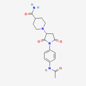 1-{1-[4-(Acetylamino)phenyl]-2,5-dioxopyrrolidin-3-yl}piperidine-4-carboxamide