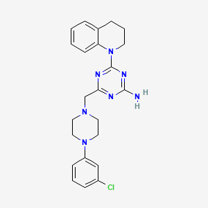 4-{[4-(3-chlorophenyl)-1-piperazinyl]methyl}-6-(3,4-dihydro-1(2H)-quinolinyl)-1,3,5-triazin-2-amine