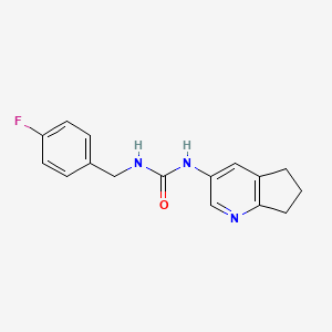 molecular formula C16H16FN3O B11185995 1-(6,7-Dihydro-5H-cyclopenta[b]pyridin-3-yl)-3-(4-fluorobenzyl)urea 