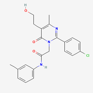 2-[2-(4-chlorophenyl)-5-(2-hydroxyethyl)-4-methyl-6-oxopyrimidin-1(6H)-yl]-N-(3-methylphenyl)acetamide