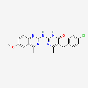 5-(4-chlorobenzyl)-2-[(6-methoxy-4-methylquinazolin-2-yl)amino]-6-methylpyrimidin-4(3H)-one