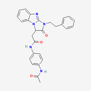 N-[4-(acetylamino)phenyl]-2-[2-oxo-1-(2-phenylethyl)-2,3-dihydro-1H-imidazo[1,2-a]benzimidazol-3-yl]acetamide