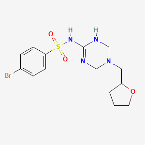 4-bromo-N-[5-(tetrahydrofuran-2-ylmethyl)-1,4,5,6-tetrahydro-1,3,5-triazin-2-yl]benzenesulfonamide