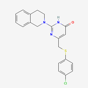 6-{[(4-chlorophenyl)sulfanyl]methyl}-2-(3,4-dihydroisoquinolin-2(1H)-yl)pyrimidin-4-ol