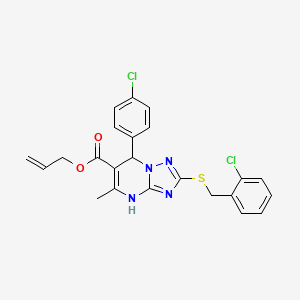 Prop-2-en-1-yl 2-[(2-chlorobenzyl)sulfanyl]-7-(4-chlorophenyl)-5-methyl-4,7-dihydro[1,2,4]triazolo[1,5-a]pyrimidine-6-carboxylate