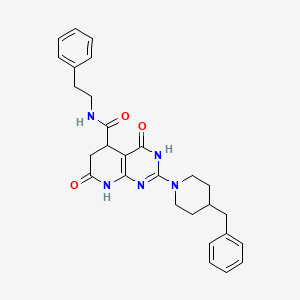 2-(4-benzylpiperidin-1-yl)-4,7-dioxo-N-(2-phenylethyl)-3,4,5,6,7,8-hexahydropyrido[2,3-d]pyrimidine-5-carboxamide