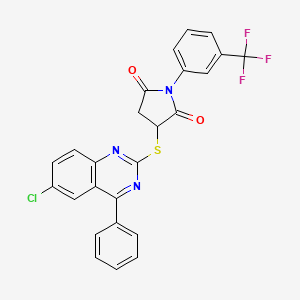 3-[(6-Chloro-4-phenylquinazolin-2-yl)sulfanyl]-1-[3-(trifluoromethyl)phenyl]pyrrolidine-2,5-dione