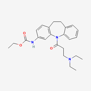 molecular formula C24H31N3O3 B11186175 Carbamic acid, (5-(3-(diethylamino)-1-oxopropyl)-10,11-dihydro-5H-dibenz(b,f)azepin-3-yl)-, ethyl ester CAS No. 83275-55-2