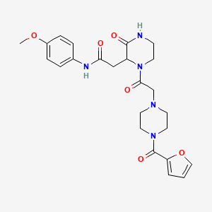 2-(1-{[4-(furan-2-ylcarbonyl)piperazin-1-yl]acetyl}-3-oxopiperazin-2-yl)-N-(4-methoxyphenyl)acetamide