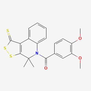 (3,4-dimethoxyphenyl)(4,4-dimethyl-1-thioxo-1,4-dihydro-5H-[1,2]dithiolo[3,4-c]quinolin-5-yl)methanone