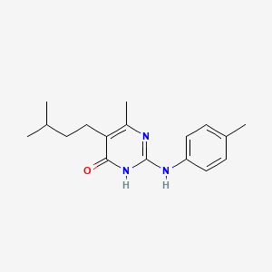 6-methyl-5-(3-methylbutyl)-2-[(4-methylphenyl)amino]pyrimidin-4(3H)-one