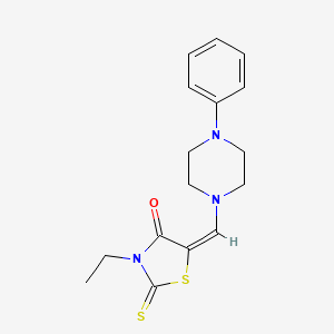 (5E)-3-ethyl-5-[(4-phenylpiperazin-1-yl)methylidene]-2-thioxo-1,3-thiazolidin-4-one