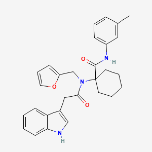 1-[(furan-2-ylmethyl)(1H-indol-3-ylacetyl)amino]-N-(3-methylphenyl)cyclohexanecarboxamide