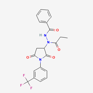 N'-{2,5-dioxo-1-[3-(trifluoromethyl)phenyl]pyrrolidin-3-yl}-N'-propanoylbenzohydrazide