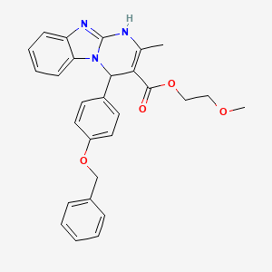 molecular formula C28H27N3O4 B11186259 2-Methoxyethyl 4-[4-(benzyloxy)phenyl]-2-methyl-1,4-dihydropyrimido[1,2-a]benzimidazole-3-carboxylate 