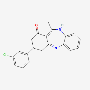 molecular formula C20H17ClN2O B11186268 3-(3-chlorophenyl)-11-methyl-2,3,4,5-tetrahydro-1H-dibenzo[b,e][1,4]diazepin-1-one 