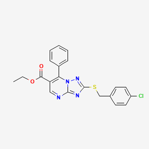 Ethyl 2-[(4-chlorobenzyl)sulfanyl]-7-phenyl[1,2,4]triazolo[1,5-a]pyrimidine-6-carboxylate