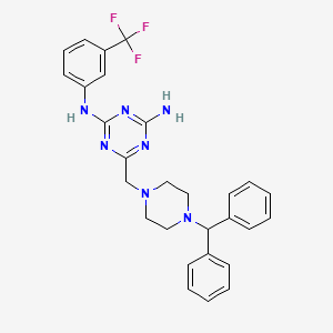 6-{[4-(diphenylmethyl)piperazin-1-yl]methyl}-N-[3-(trifluoromethyl)phenyl]-1,3,5-triazine-2,4-diamine