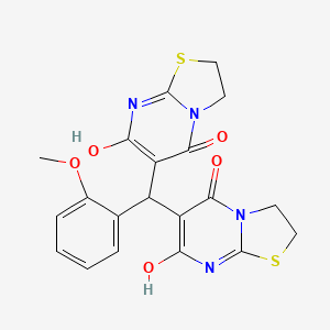 6,6'-[(2-methoxyphenyl)methanediyl]bis(7-hydroxy-2,3-dihydro-5H-[1,3]thiazolo[3,2-a]pyrimidin-5-one)