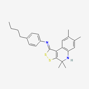 4-butyl-N-[(1Z)-4,4,7,8-tetramethyl-4,5-dihydro-1H-[1,2]dithiolo[3,4-c]quinolin-1-ylidene]aniline