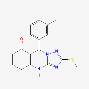 molecular formula C17H18N4OS B11186360 9-(3-methylphenyl)-2-(methylsulfanyl)-5,6,7,9-tetrahydro[1,2,4]triazolo[5,1-b]quinazolin-8(4H)-one 