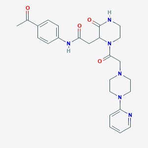 N-(4-acetylphenyl)-2-(3-oxo-1-{2-[4-(2-pyridyl)piperazino]acetyl}-2-piperazinyl)acetamide