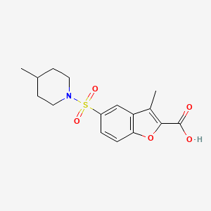 3-Methyl-5-[(4-methylpiperidin-1-yl)sulfonyl]-1-benzofuran-2-carboxylic acid