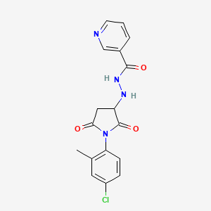 N'-[1-(4-chloro-2-methylphenyl)-2,5-dioxopyrrolidin-3-yl]pyridine-3-carbohydrazide