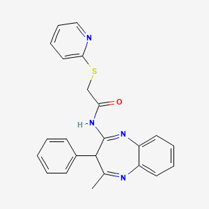 N-(4-methyl-3-phenyl-3H-1,5-benzodiazepin-2-yl)-2-(2-pyridylsulfanyl)acetamide