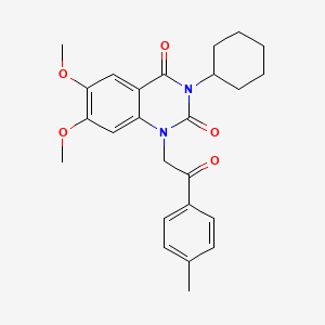 3-cyclohexyl-6,7-dimethoxy-1-[2-(4-methylphenyl)-2-oxoethyl]quinazoline-2,4(1H,3H)-dione