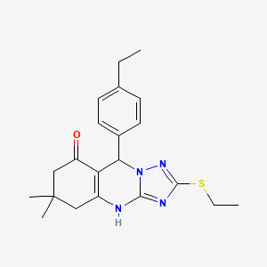 9-(4-ethylphenyl)-2-(ethylsulfanyl)-6,6-dimethyl-5,6,7,9-tetrahydro[1,2,4]triazolo[5,1-b]quinazolin-8(4H)-one