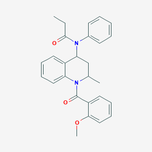 N-[1-(2-methoxybenzoyl)-2-methyl-1,2,3,4-tetrahydro-4-quinolinyl]-N-phenylpropanamide