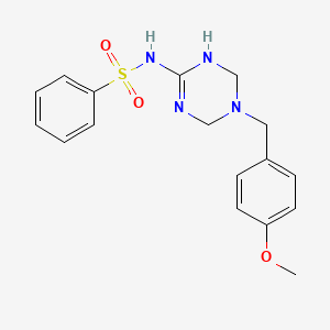 molecular formula C17H20N4O3S B11186489 N-[5-(4-methoxybenzyl)-1,4,5,6-tetrahydro-1,3,5-triazin-2-yl]benzenesulfonamide 