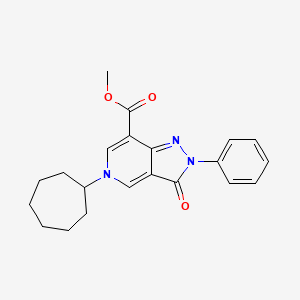 molecular formula C21H23N3O3 B11186497 methyl 5-cycloheptyl-3-oxo-2-phenyl-3,5-dihydro-2H-pyrazolo[4,3-c]pyridine-7-carboxylate 