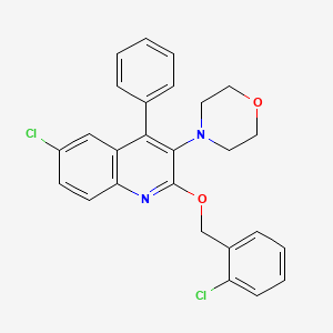 6-Chloro-2-[(2-chlorobenzyl)oxy]-3-(morpholin-4-yl)-4-phenylquinoline