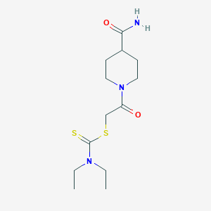 1-{2-[(Diethylamino)thioxomethylthio]acetyl}piperidine-4-carboxamide