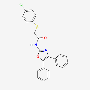 2-[(4-chlorophenyl)sulfanyl]-N-(4,5-diphenyl-1,3-oxazol-2-yl)acetamide