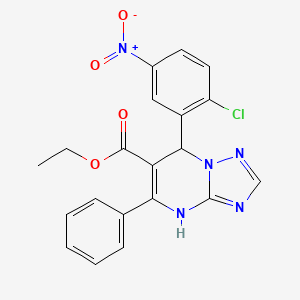 Ethyl 7-(2-chloro-5-nitrophenyl)-5-phenyl-4,7-dihydro[1,2,4]triazolo[1,5-a]pyrimidine-6-carboxylate