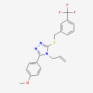 molecular formula C20H18F3N3OS B11186579 3-(4-methoxyphenyl)-4-(prop-2-en-1-yl)-5-({[3-(trifluoromethyl)phenyl]methyl}sulfanyl)-4H-1,2,4-triazole 