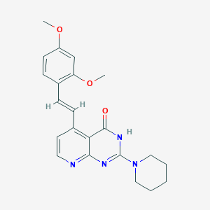 5-[(E)-2-(2,4-dimethoxyphenyl)ethenyl]-2-(piperidin-1-yl)pyrido[2,3-d]pyrimidin-4-ol