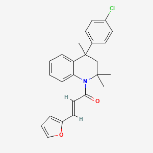 molecular formula C25H24ClNO2 B11186614 4-(4-Chlorophenyl)-1-[3-(2-furyl)acryloyl]-2,2,4-trimethyl-1,2,3,4-tetrahydroquinoline 