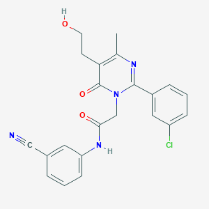 2-[2-(3-chlorophenyl)-5-(2-hydroxyethyl)-4-methyl-6-oxopyrimidin-1(6H)-yl]-N-(3-cyanophenyl)acetamide