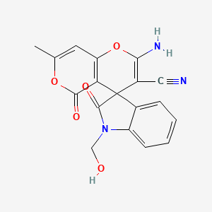 2'-amino-1-(hydroxymethyl)-7'-methyl-2,5'-dioxo-1,2-dihydro-5'H-spiro[indole-3,4'-pyrano[4,3-b]pyran]-3'-carbonitrile