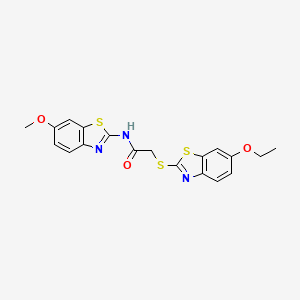 2-[(6-ethoxy-1,3-benzothiazol-2-yl)sulfanyl]-N-(6-methoxy-1,3-benzothiazol-2-yl)acetamide