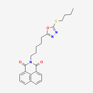 2-{5-[5-(butylsulfanyl)-1,3,4-oxadiazol-2-yl]pentyl}-1H-benzo[de]isoquinoline-1,3(2H)-dione