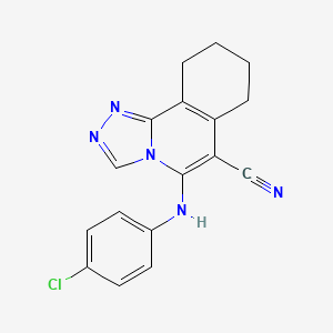 molecular formula C17H14ClN5 B11186687 5-[(4-Chlorophenyl)amino]-7H,8H,9H,10H-[1,2,4]triazolo[3,4-a]isoquinoline-6-carbonitrile 