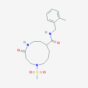 molecular formula C19H29N3O4S B11186717 1-Methanesulfonyl-N-[(2-methylphenyl)methyl]-4-oxo-1,5-diazacycloundecane-8-carboxamide 