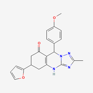 molecular formula C21H20N4O3 B11186729 6-(furan-2-yl)-9-(4-methoxyphenyl)-2-methyl-5,6,7,9-tetrahydro[1,2,4]triazolo[5,1-b]quinazolin-8(4H)-one 