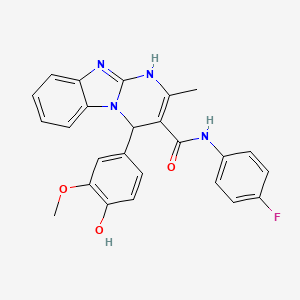 N-(4-fluorophenyl)-4-(4-hydroxy-3-methoxyphenyl)-2-methyl-1,4-dihydropyrimido[1,2-a]benzimidazole-3-carboxamide